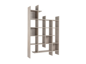 Librería de madera "Manco" 122 x 25,5 x 188 cm - Travertino