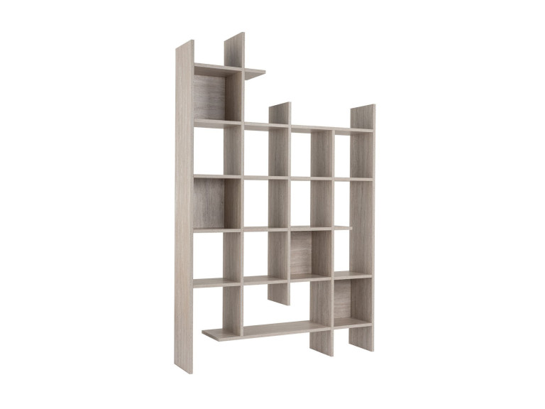 Librería de madera "Manco" 122 x 25,5 x 188 cm - Travertino