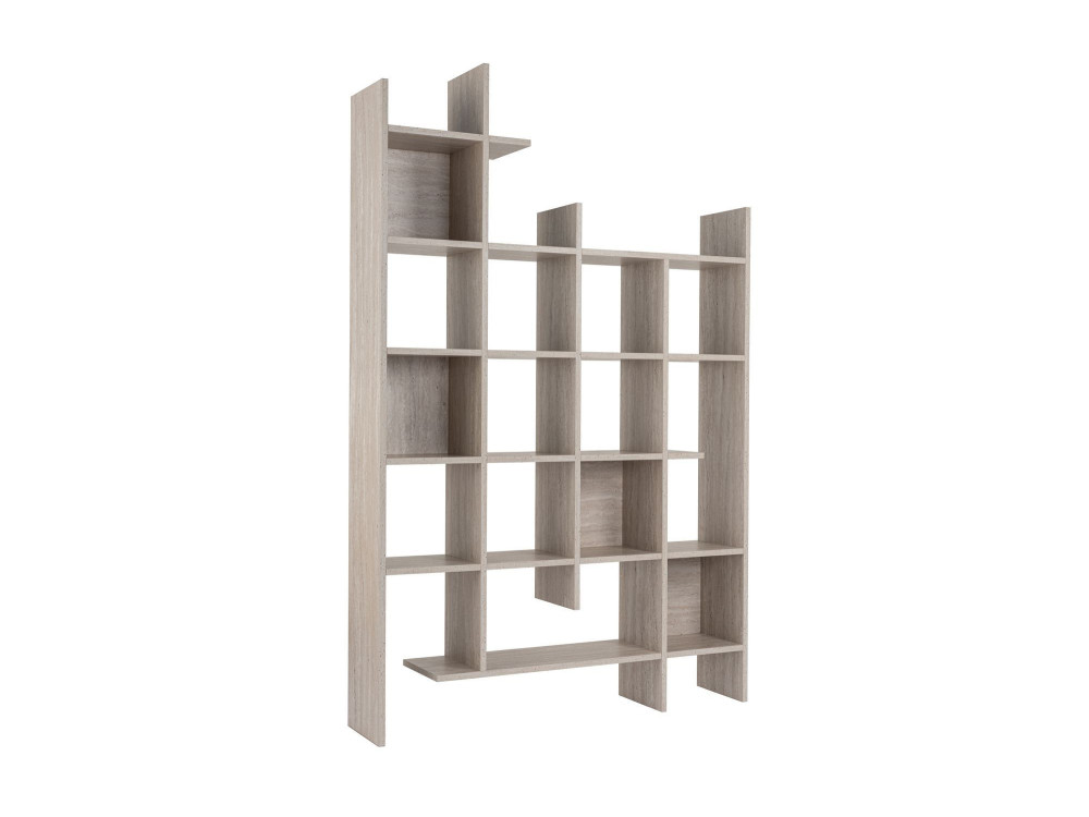 Librería de madera "Manco" 122 x 25,5 x 188 cm - Travertino