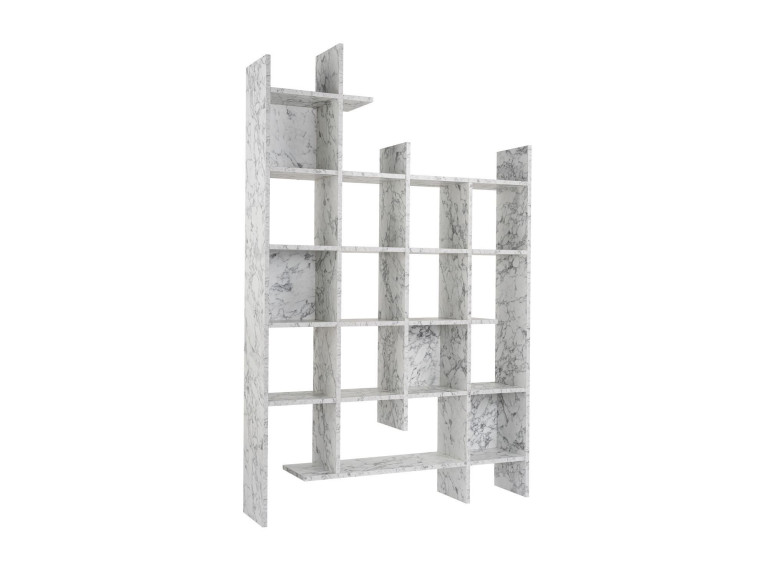 Librería de madera "Manco" 122 x 25,5 x 188 cm - mármol de Carrara