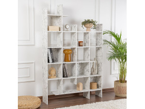 Librería de madera "Manco" 122 x 25,5 x 188 cm - mármol de Carrara 2