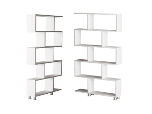 Librería de madera "Nilüfer" - 90 x 20 x 156 cm - Blanco