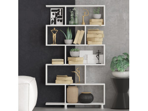 Librería de madera "Nilüfer" - 90 x 20 x 156 cm - Blanco 2