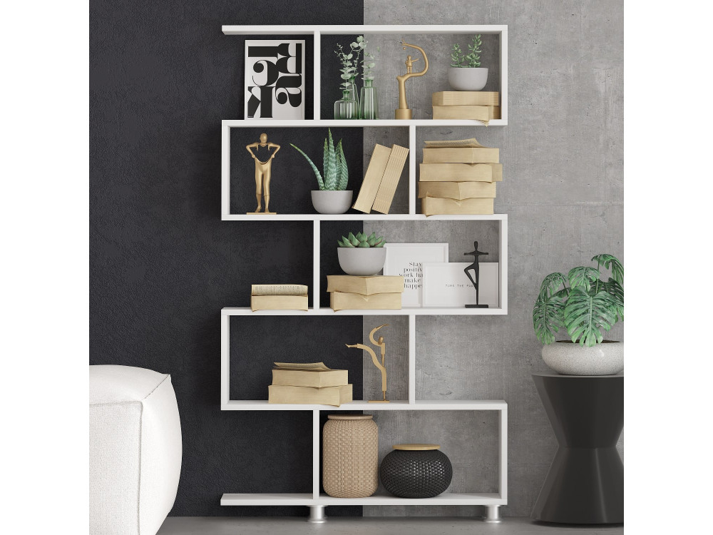 Librería de madera "Nilüfer" - 90 x 20 x 156 cm - Blanco