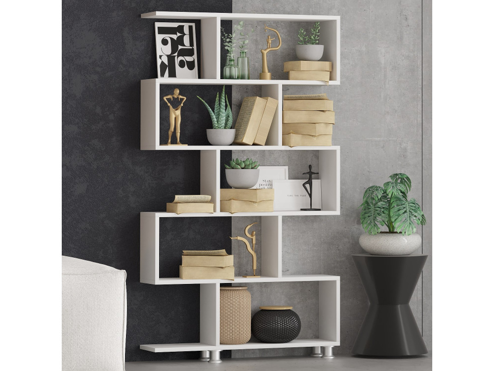 Librería de madera "Nilüfer" - 90 x 20 x 156 cm - Blanco