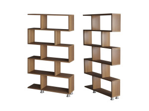 Librería de madera "Nilüfer" 90 x 20 x 156 cm - Nogal