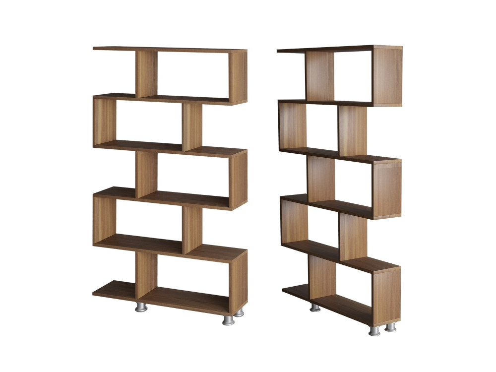 Librería de madera "Nilüfer" 90 x 20 x 156 cm - Nogal