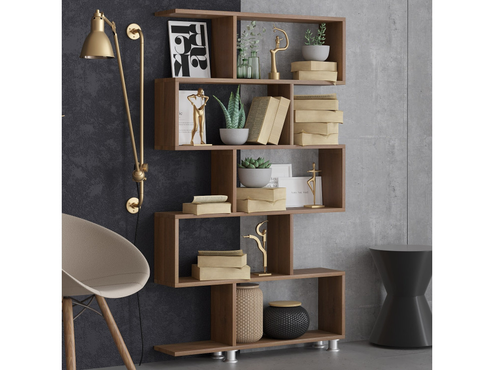 Librería de madera "Nilüfer" 90 x 20 x 156 cm - Nogal