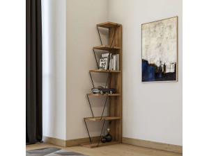 Librería de madera "Nove" - 50 x 22 x 150 cm - Marrón 2