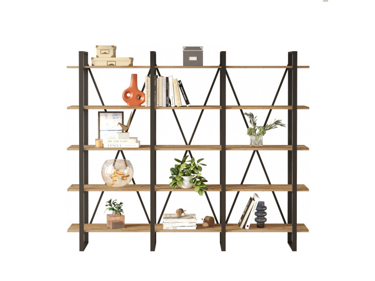 Librería de madera "ML4" - 219 x 34 x 180 cm - pino atlántico