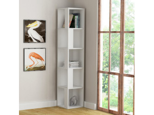 Librería de madera "Piano" - 34 x 34 x 161 cm - Blanco 2