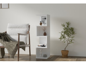Librería de madera "Alin" - 27 x 25 x 95 cm - Blanco 2