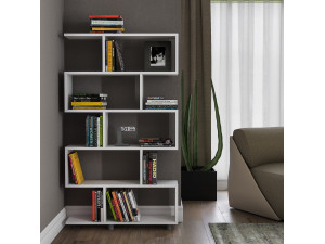 Librería de madera "Elif" 90 x 20 x 156 cm - Blanco 2