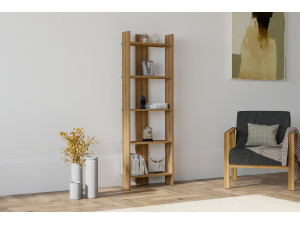 Librería de madera "Virba" - 52 x 22 x 149 cm - Nogal 2