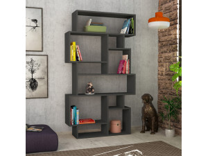 Librería de madera "Karmato" 96 x 25,5 x 168,5 cm - Antracita 2