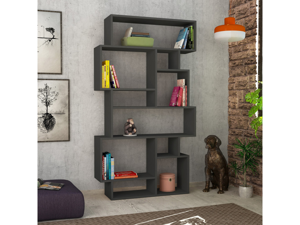 Librería de madera "Karmato" 96 x 25,5 x 168,5 cm - Antracita