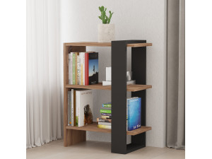Librería de madera "Ova" - 51 x 25 x 70 cm - Roble-Antracita 2