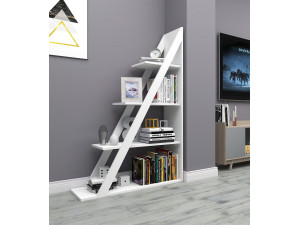 Librería de madera "Arven" - 100 x 29 x 150 cm - Blanco 2
