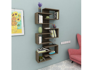 Librería de madera "Lotus" - 75 x 21 x 161 cm - Nogal 2