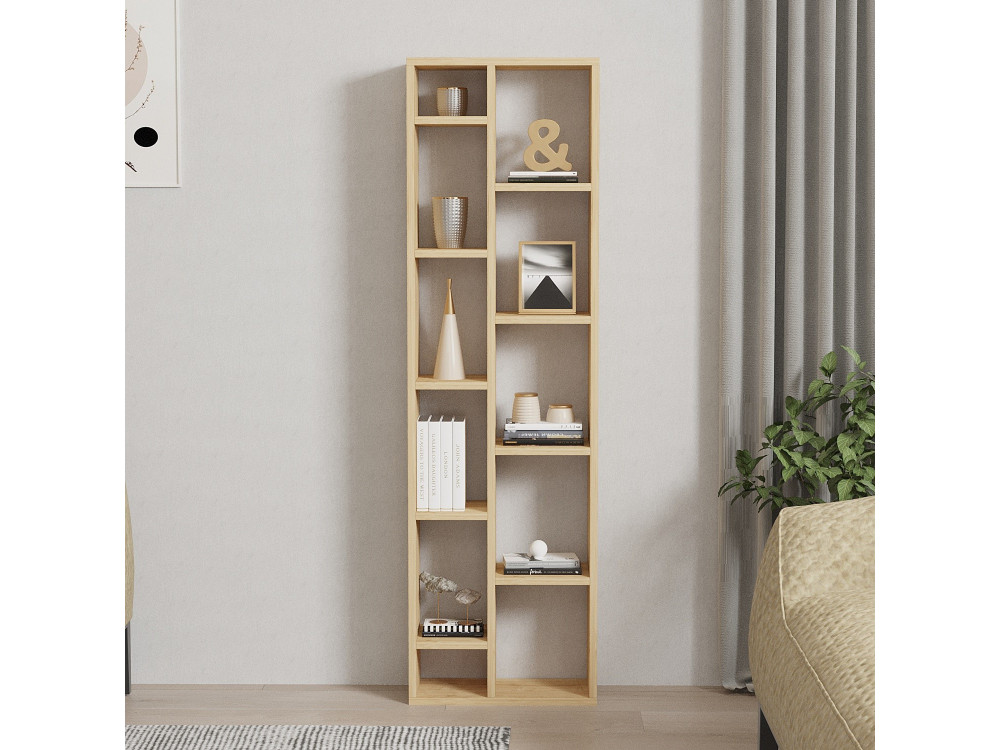 Librería de madera "Tomi" - 45 x 20 x 150 cm - Roble zafiro
