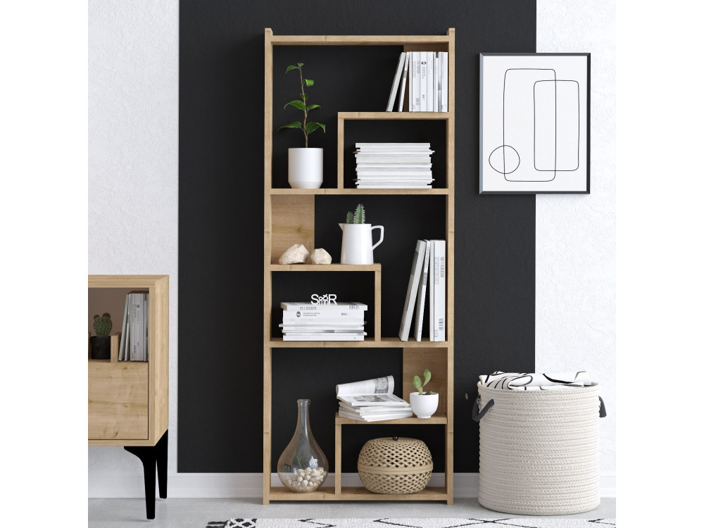 Librería de madera "Megg" - 60 x 15 x 150 cm - Roble