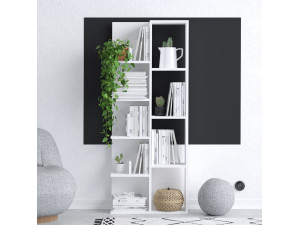 Librería de madera "Viva" - 60 x 18 x 150 cm - Blanco 2