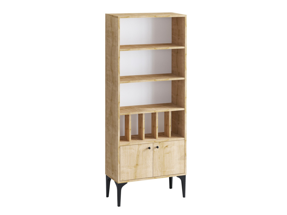 Librería de madera "Pollux" - 60 x 30 x 175 cm - Roble zafiro