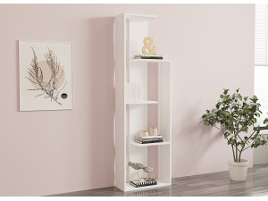 Librería de madera "Wand" - 50 x 19 x 160 cm - Blanco 2