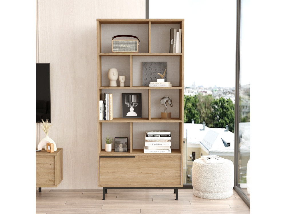 Librería de madera "Calvin" 83,9 x 29,5 x 175,6 cm - Nogal