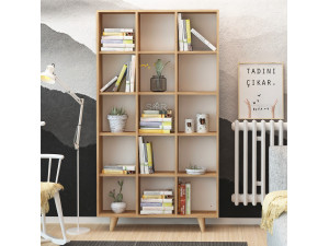 Librería de madera "Zipa" 100 x 25 x 184 cm - Roble 2