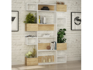 Librería de madera "Niho" 120 x 27 x 171 cm - Blanco 2
