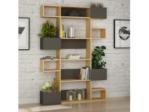 Librería de madera "Niho" 120 x 27 x 171 cm - Roble 2
