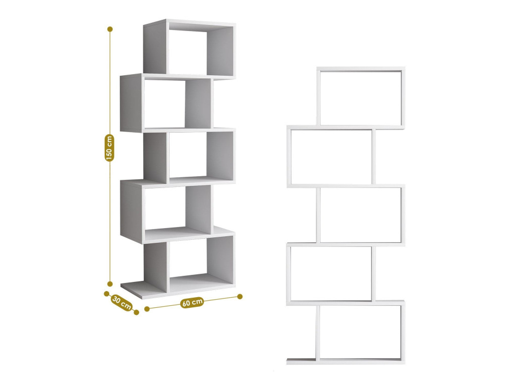 Librería de madera "Meric" 60 x 30 x 150 cm - Blanco