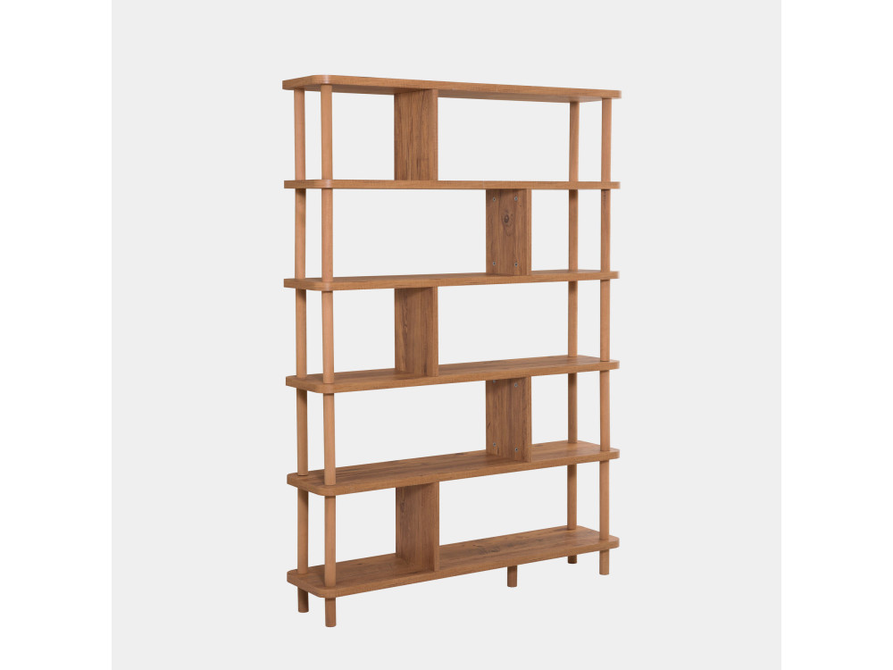 Librería de madera "Meta" - 120 x 28 x 168 cm - Marrón