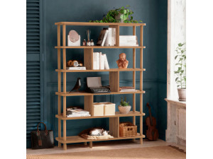 Librería de madera "Meta" - 120 x 28 x 168 cm - Marrón 2