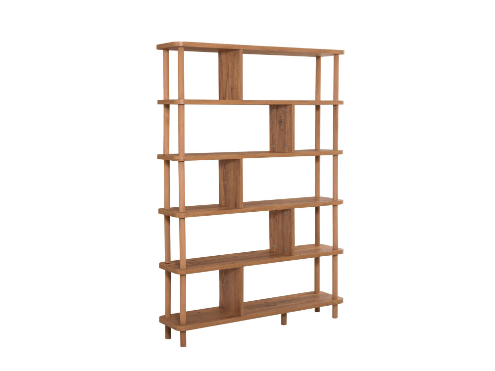 Librería de madera "Meta" - 120 x 28 x 168 cm - Marrón