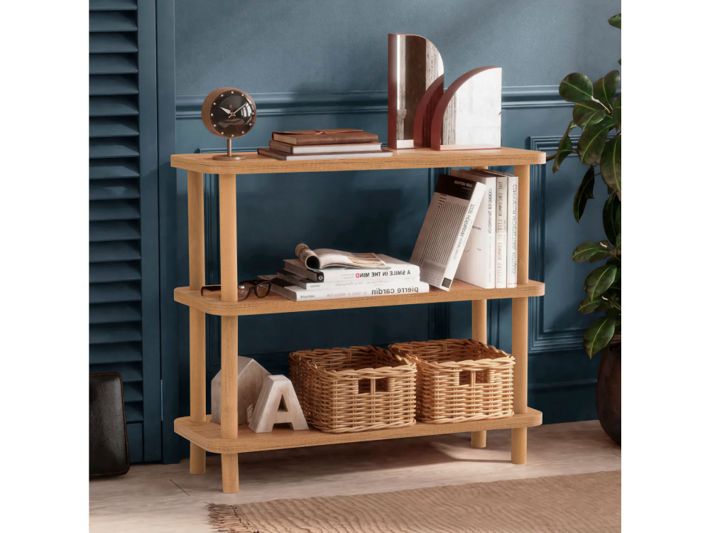 Estantería de madera "Step" - 80 x 28 x 75 cm - Marrón