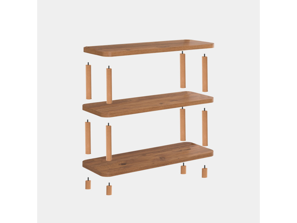 Estantería de madera "Step" - 80 x 28 x 75 cm - Marrón