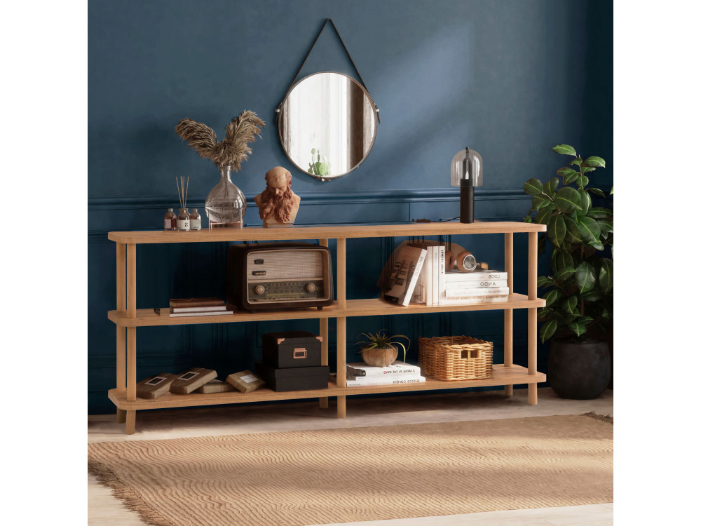 Librería de madera "Zen" - 180 x 35 x 75 cm - Marrón