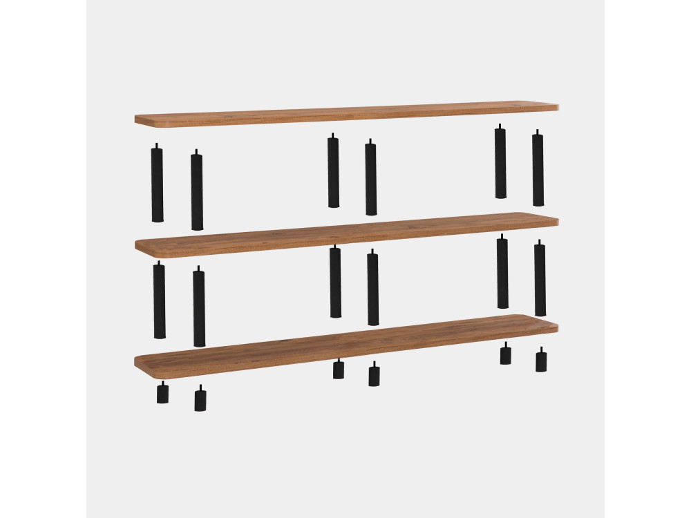 Librería de madera "Zen" - 180 x 35 x 75 cm - Negro