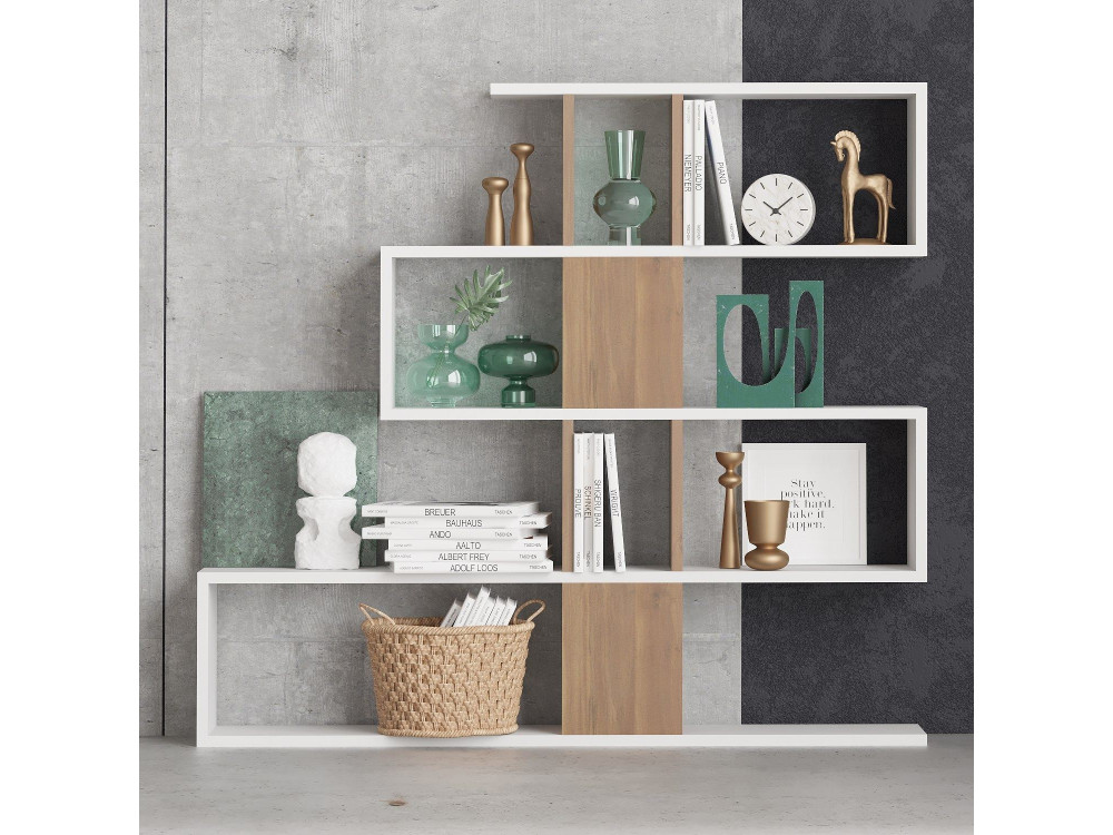 Librería de madera "Karlin" - 120 x 20 x 109 cm - Blanco