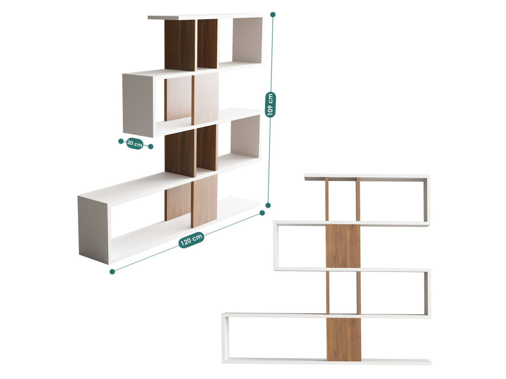 Librería de madera "Karlin" - 120 x 20 x 109 cm - Blanco