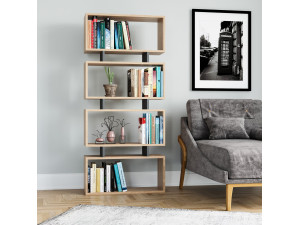 Librería de madera "Langdon" - 72 x 25 x 161 cm - Gris antracita 2