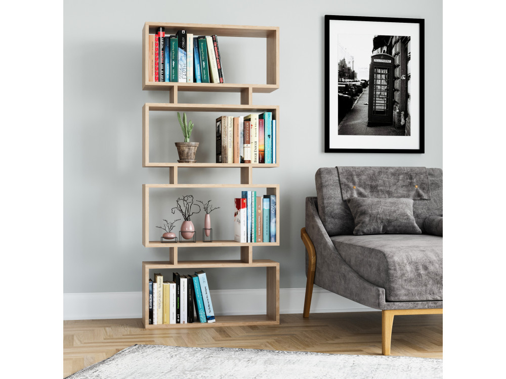 Librería de madera "Langdon" - 72 x 25 x 161 cm - Beige