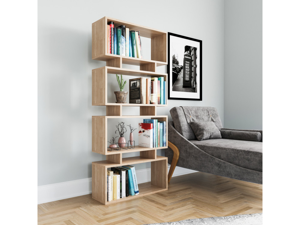 Librería de madera "Langdon" - 72 x 25 x 161 cm - Beige