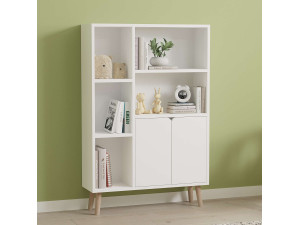 Librería de madera "Lumo" - 80 x 24 x 120 cm - Blanco 2