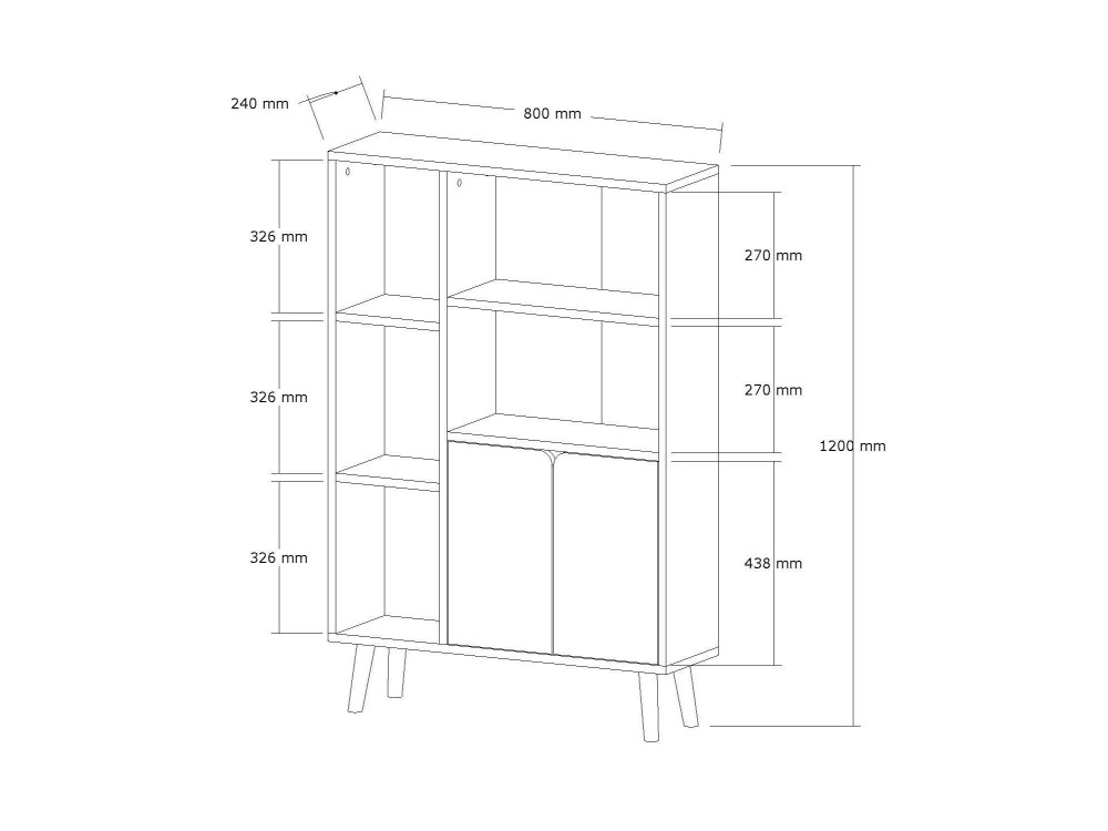 Librería de madera "Lumo" - 80 x 24 x 120 cm - Blanco