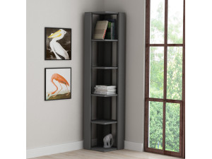 Librería de madera "Nati" - 32 x 32 x 161 cm - Gris antracita 2