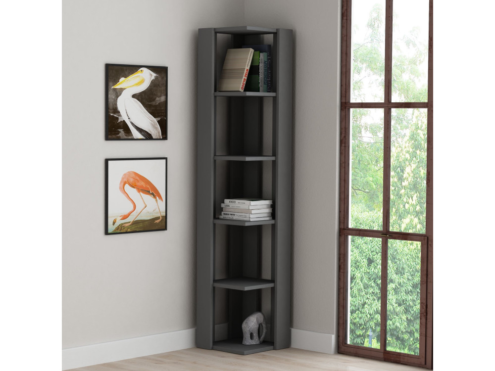 Librería de madera "Nati" - 32 x 32 x 161 cm - Gris antracita