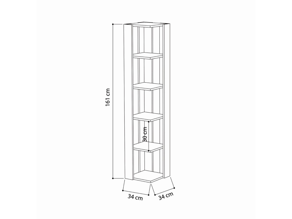 Librería de madera "Nati" - 32 x 32 x 161 cm - Blanco